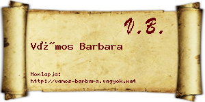 Vámos Barbara névjegykártya