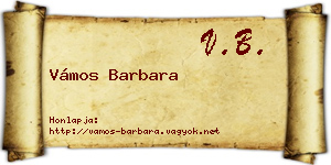 Vámos Barbara névjegykártya